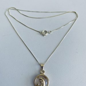 Collar Bañado en Oro con Cristal 45 cm.
