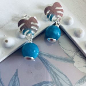 Aros Bañados en Plata con Piedra Natural 2,5 Cm.