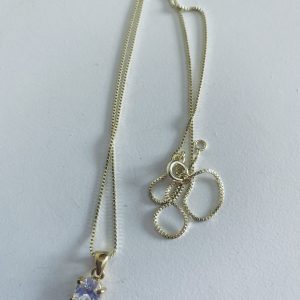 Collar Bañado en Oro con Circón Natural 45 Cm.