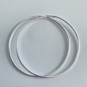 Aros Argollas Bañados en Plata 7 Cm.