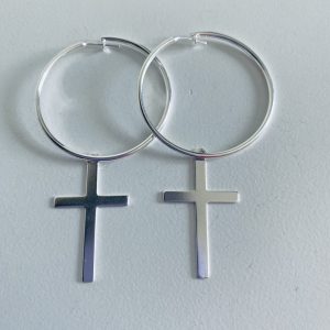 Aros Argolla Bañados en Plata 6 Cm.