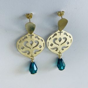 Aros Bañados en Oro con Cristal  5 Cm.