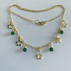 Collar Bañado en Oro con Piedras Naturales 45 cm.