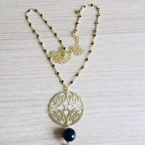 Collar Bañado en Oro con Piedras Naturales E 5253