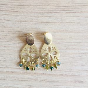 Aros Bañados en Oro con Cristales zaroski D 2033