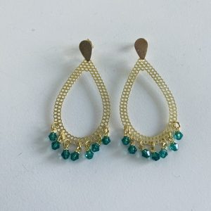 Aros Bañados en Oro con Cristales