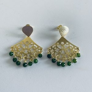 Aros Bañados en Oro con Piedras Naturales