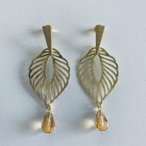 Aros Bañados en Oro con Cristal