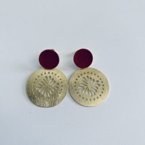 Aros Bañados en Oro con Cuero