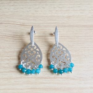 Aros Bañados en Plata con Piedras Naturales