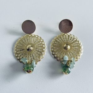 Aros Bañados en Oro con Piedras Naturales