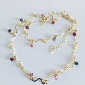 Collar Bañado en Oro con Agatas Naturales