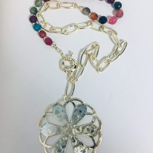 Collar Bañado en Oro con Piedras Naturales