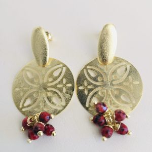 Aros Bañados en Oro con Piedra Natural