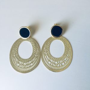 Aros Bañados en Oro con Cuero