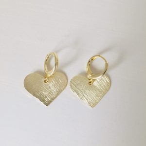 Aros Corazón Bañado en Oro