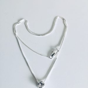 Collar Punto de luz Bañado en Plata