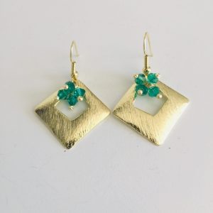 Aros Bañados en Oro con Cristales