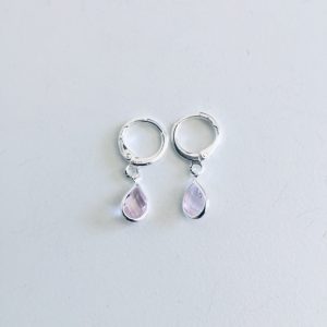 Aros Bañados en Plata con Cristal