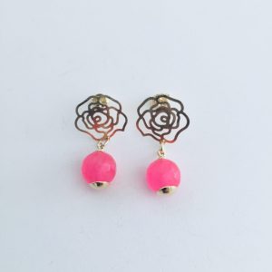 Aros Bañados en Oro con Piedra Natural