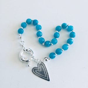 Pulsera Bañada en Plata con Piedras Naturales