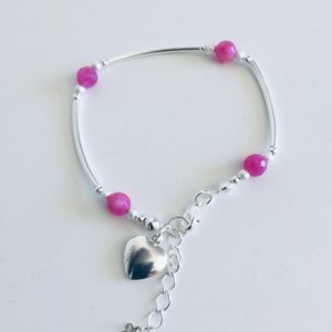 Pulsera Bañada en Plata con Piedras Naturales