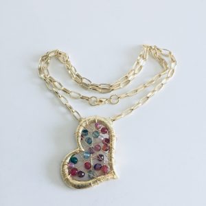 Collar Bañado en Oro con Piedras Naturales 50 cm.