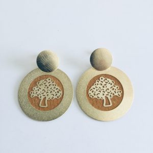 Aros Bañados en Oro con Cuero