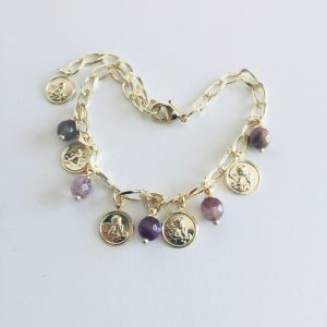 Pulsera Bañada en Oro con Piedras Naturales