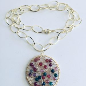 Collar Bañado en Oro con Piedra Natural 50 cm.