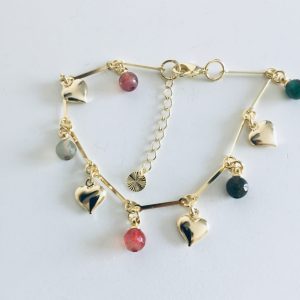 Pulsera Bañada en Oro con Piedras Naturales