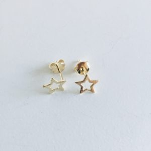 Aros Estrellas Bañados en Oro