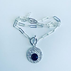 Collar Bañado en Plata con Cristal 50 cm.