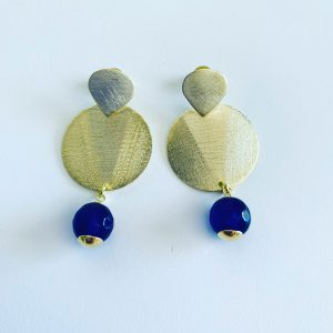 Aros Bañados en Oro con Piedra Natural