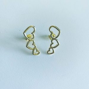 Aros Triple Bañado en Oro