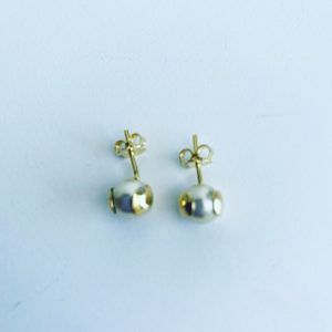 Aros Bañados en Oro con Perla