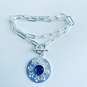 Collar Bañado en Plata con Crista 50 cm.