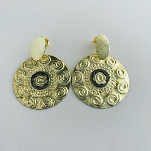 Aros Bañados en Oro con Peltre 4,6 Cm.