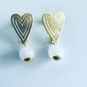 Aros Bañados en Oro con Piedras Naturales