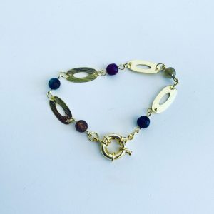 Pulsera Bañada en oro con Piedras Naturales