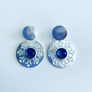 Aros Bañados en Plata con Cristal