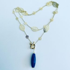 Collar Bañado en Oro con Piedra Natural