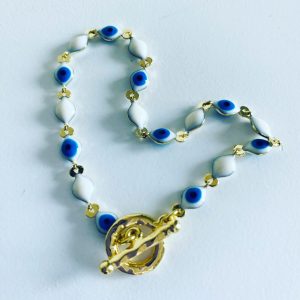 Pulsera Bañada en Oro Piedra Ojo Turco