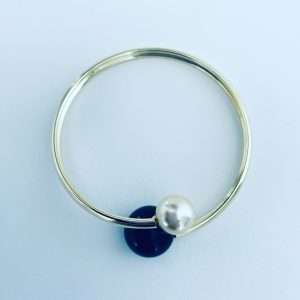 Exclava Bañada en Oro con Perlas Naturales