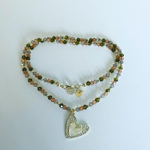 Collar Bañado en Oro con Cristales Checo 45 Cm.