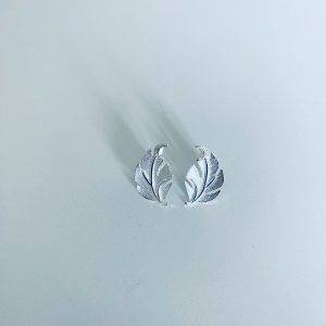 Aros Hoja Bañados en Plata 3,2 Cm.