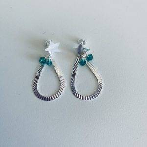 Aros Bañados en Plata con Cristal Checo 5 Cm.