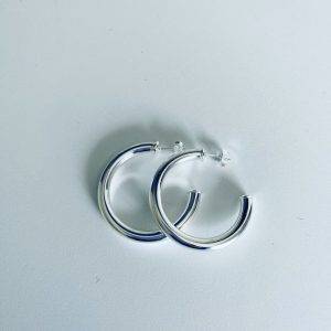Aros Argollas Bañados en Plata 5 Cm.