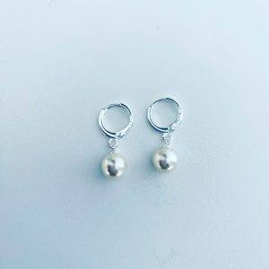 Aros Bañados en Plata con Perla