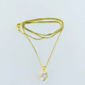 Collar Punto de Luz Circon Bañado en Oro 45 Cm.